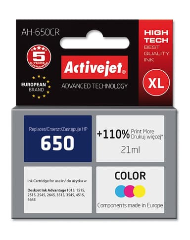 Cartus inkjet compatibil ActiveJet HP 650 Color pentru HP CZ102AE
