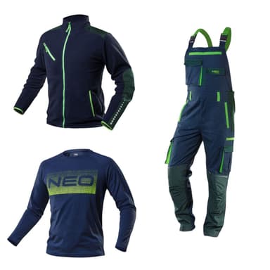 Set imbracaminte de lucru, geaca polar, salopeta, tricou, model Premium, bleumarin, M/50, NEO