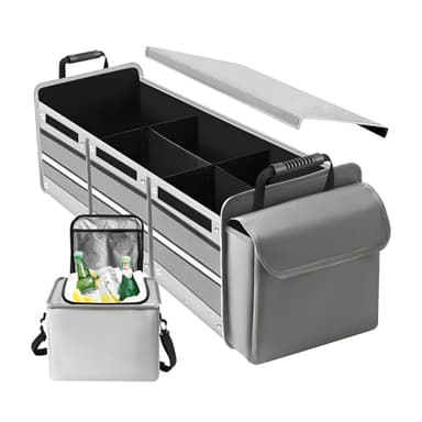 Organizator portbagaj Flippy pliabil cu geanta termoizolanta, gri