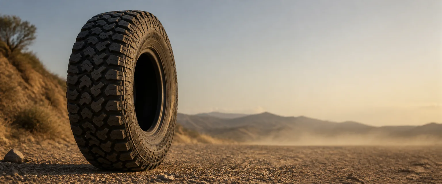 Anvelopa all-terrain pentru SUV si 4x4, pe pietris